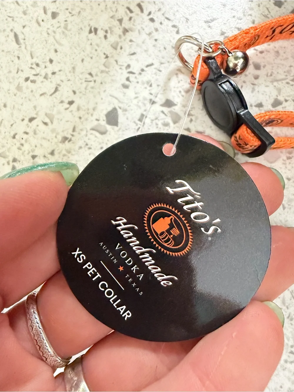Orange Titos Vodka Pet Dog Collar - XS